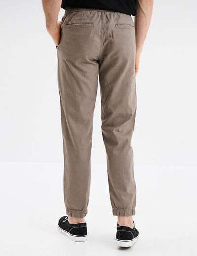 Pantalon de jogging en mélange de lin gris homme