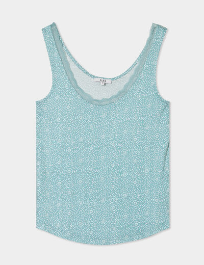 Haut de pyjama débardeur vert menthe femme