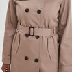 Trench mi-long ceinturé ajusté marron femme