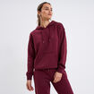 Sweat hoodie molleton &agrave; capuche bordeaux femme