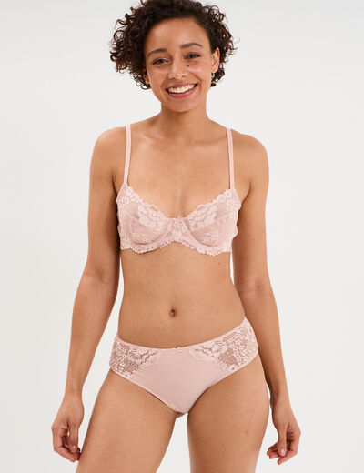 Soutien-gorge embo&icirc;tant dentelle rose clair femme