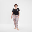 Ensemble pyjama pantalon 2 pièces Stitch noir femme grande taille