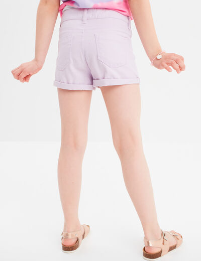 Short ajusté en twill parme fille