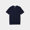 Polo col zippé manches courtes coton bleu marine homme
