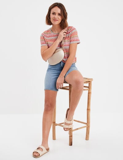 Bermuda en jean 5 poches Creeks denim double stone femme