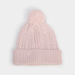 Bonnet &agrave; pompon rose clair fille