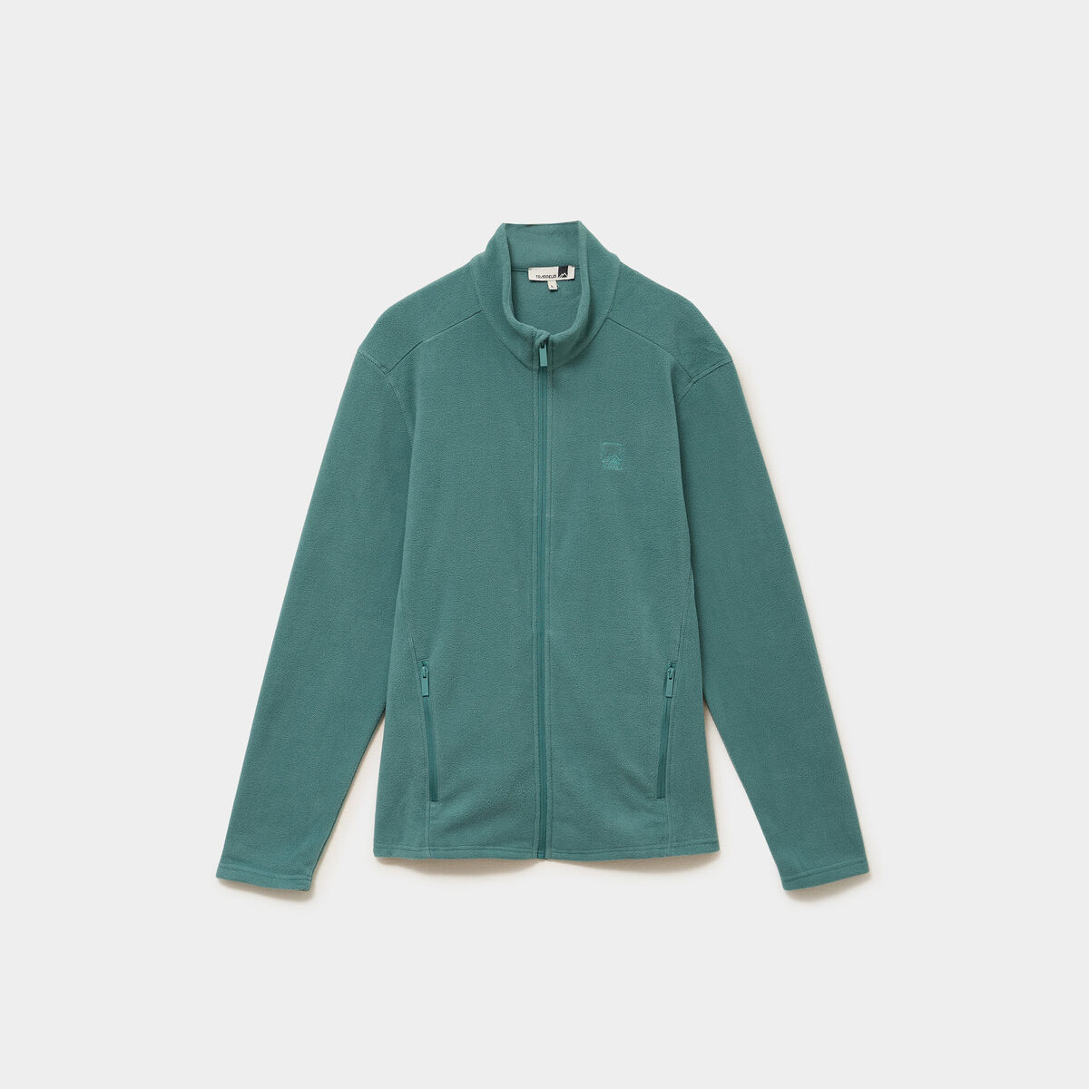 Veste polaire zipp&eacute; col montant vert fonc&eacute; homme