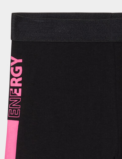 Legging cycliste coton noir fille
