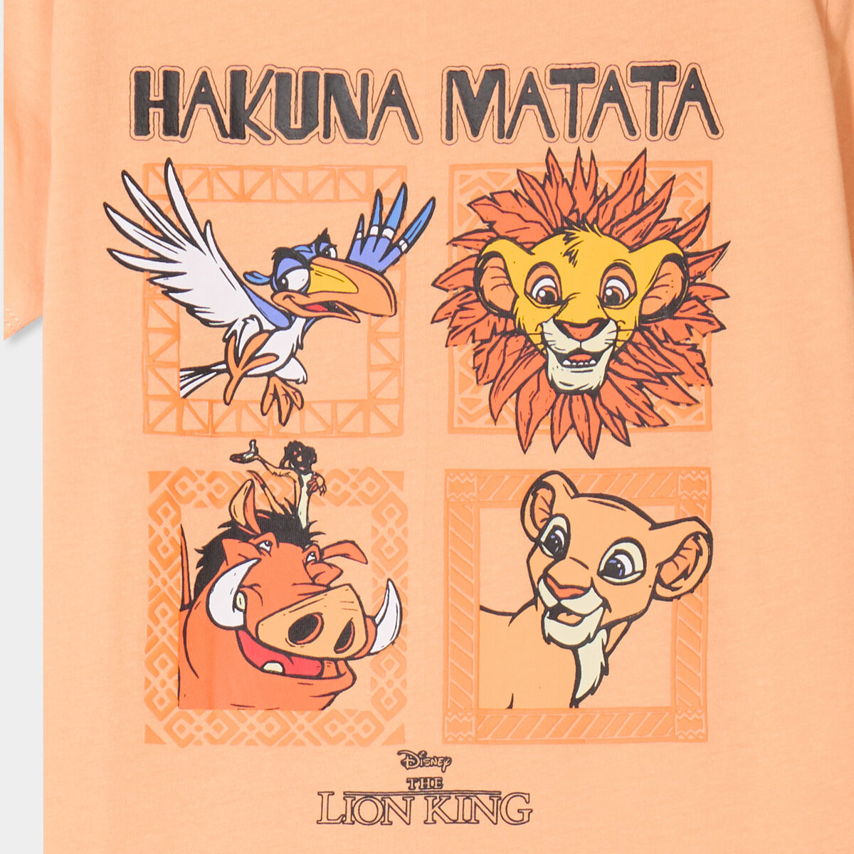 T-shirt manches courtes Le Roi lion rose saumon garçon