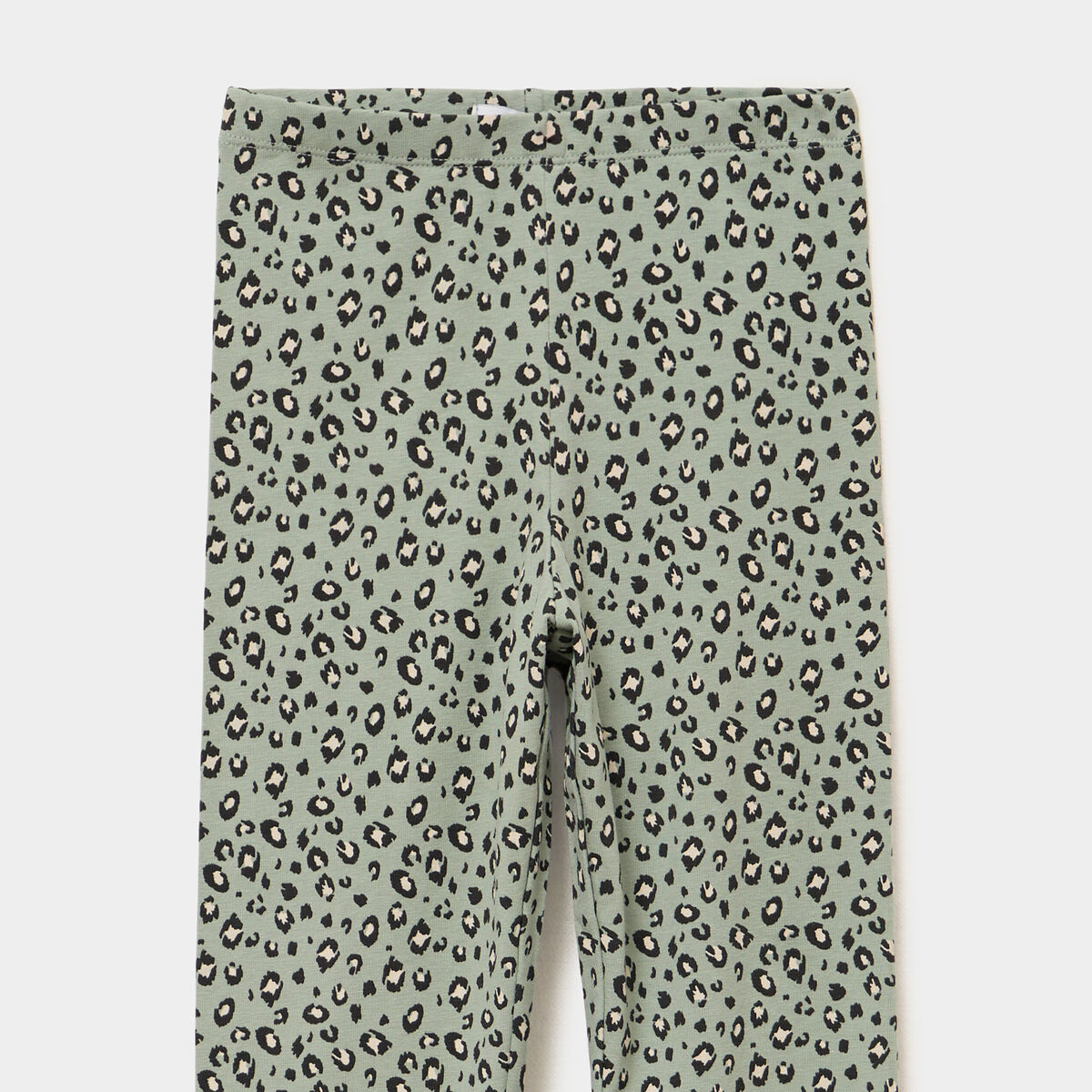 Legging taille &eacute;lastiqu&eacute;e coton vert kaki fille