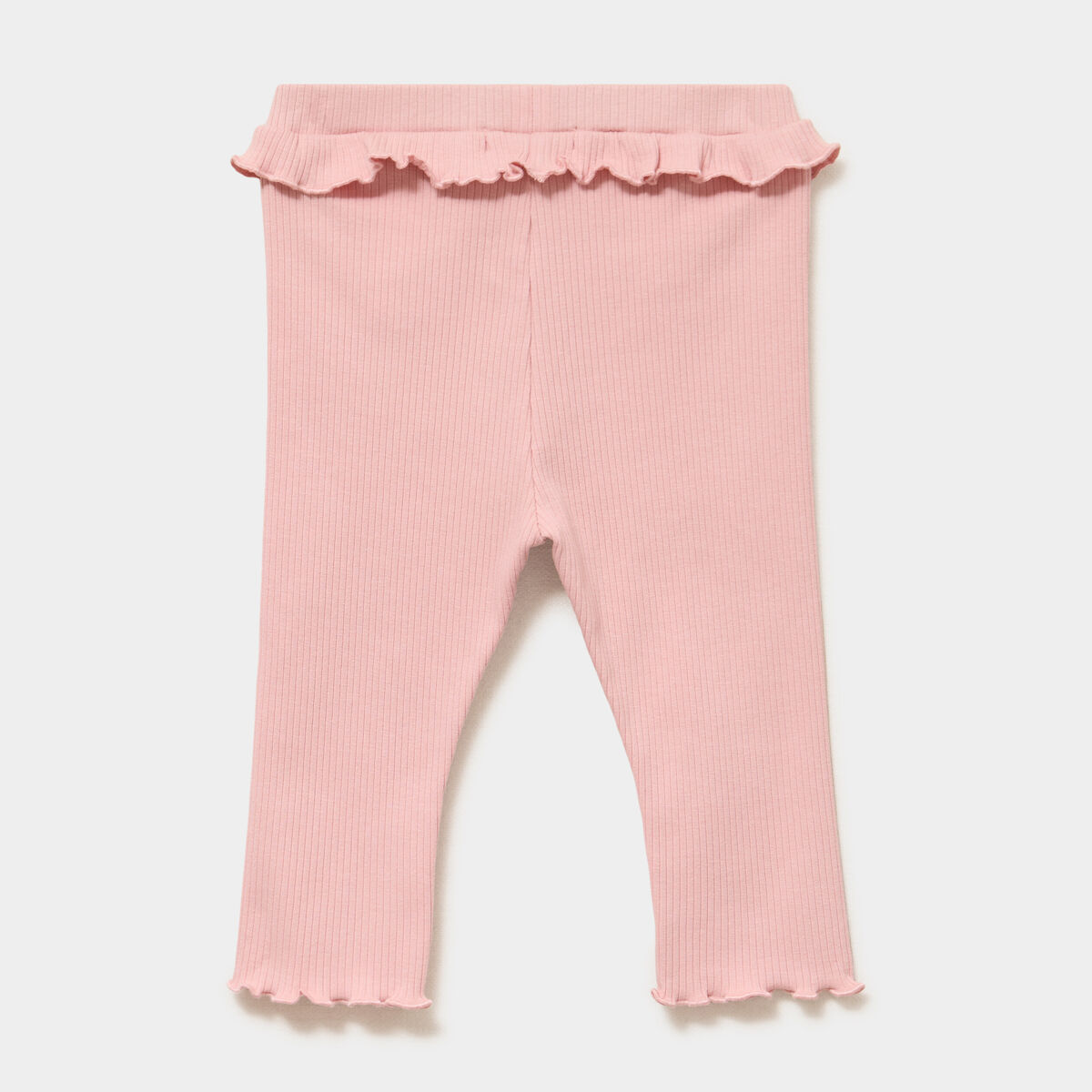 Legging c&ocirc;tel&eacute; &agrave; volants rose poudr&eacute;e b&eacute;b&eacute; fille