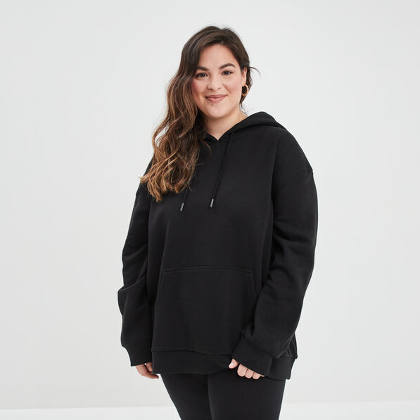 Sweat à capuche hoodie noir femme grande taille