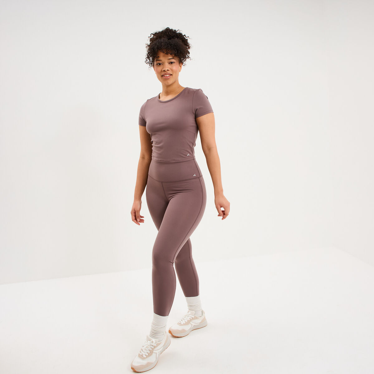 Legging de sport taille haute mauve femme