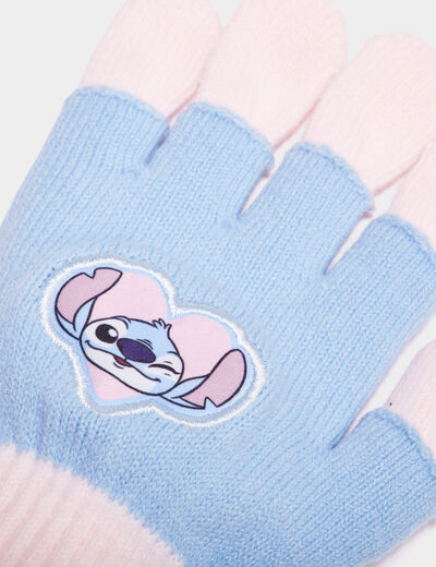Gants aspect tricotés Stitch multicolore fille