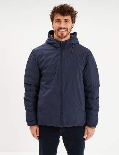 Blouson r&eacute;versible coupe-vent d&eacute;perlant bleu fonc&eacute; homme