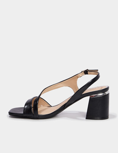 Sandales c&eacute;r&eacute;monie &agrave; talons 5 cm noir femme