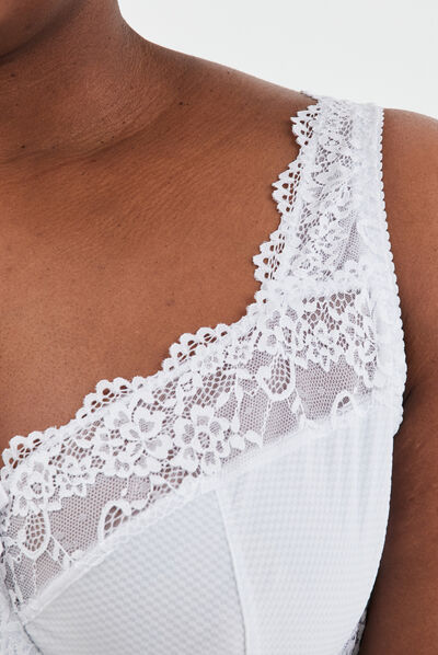 Soutien-gorge corbeille dentelle blanc femme grande taille