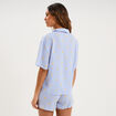 Ensemble pyjama short et chemise ecru femme