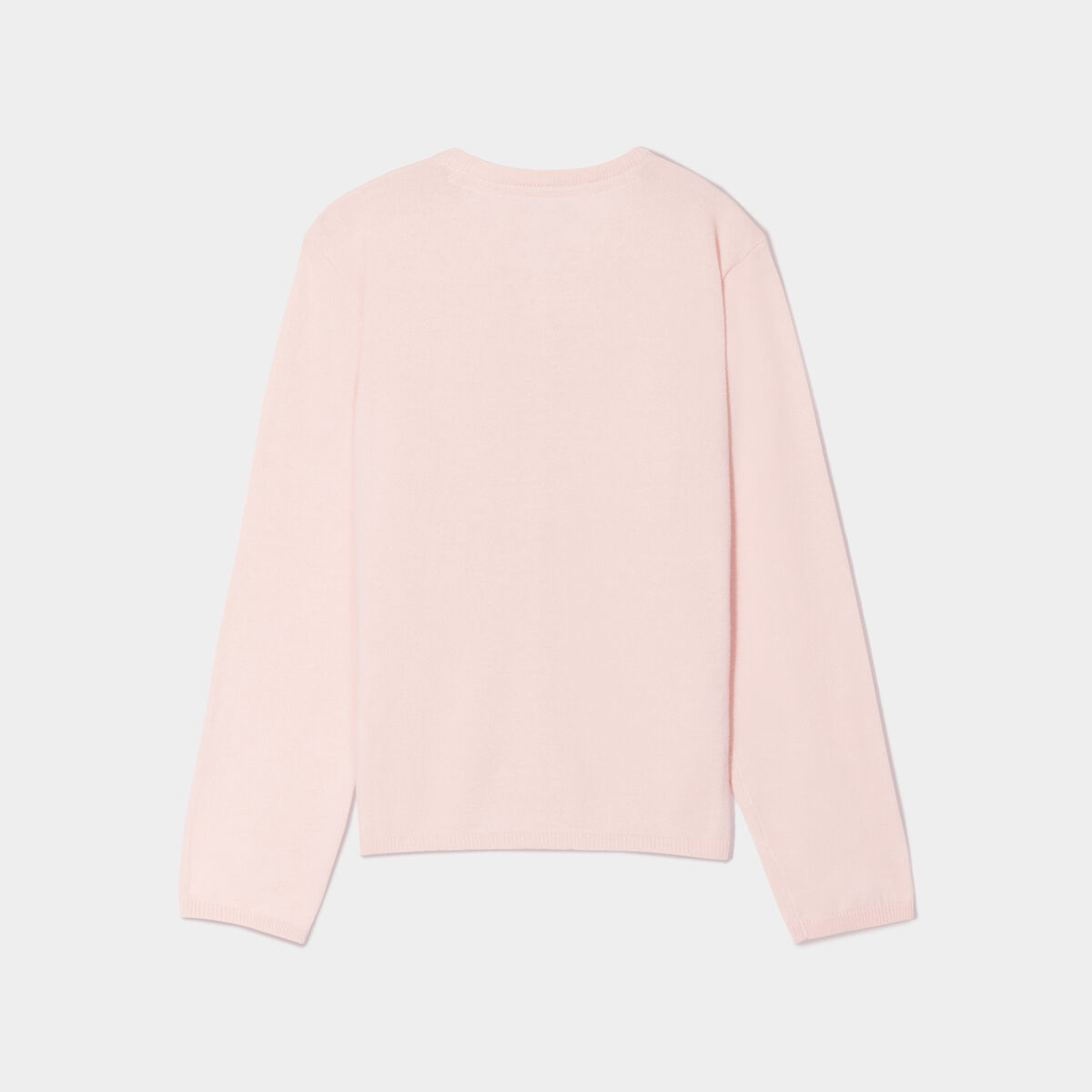 Gilet boutonn&eacute; coton m&eacute;lang&eacute; rose fille