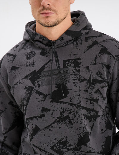 Sweat à capuche hoodie Liberto gris foncé homme