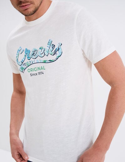 T-shirt manches courtes col rond coton blanc homme