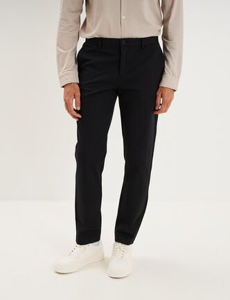 Pantalon chino slim sans repassage noir homme