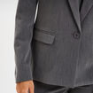 Veste blazer droite manches longues gris fonc&eacute; femme