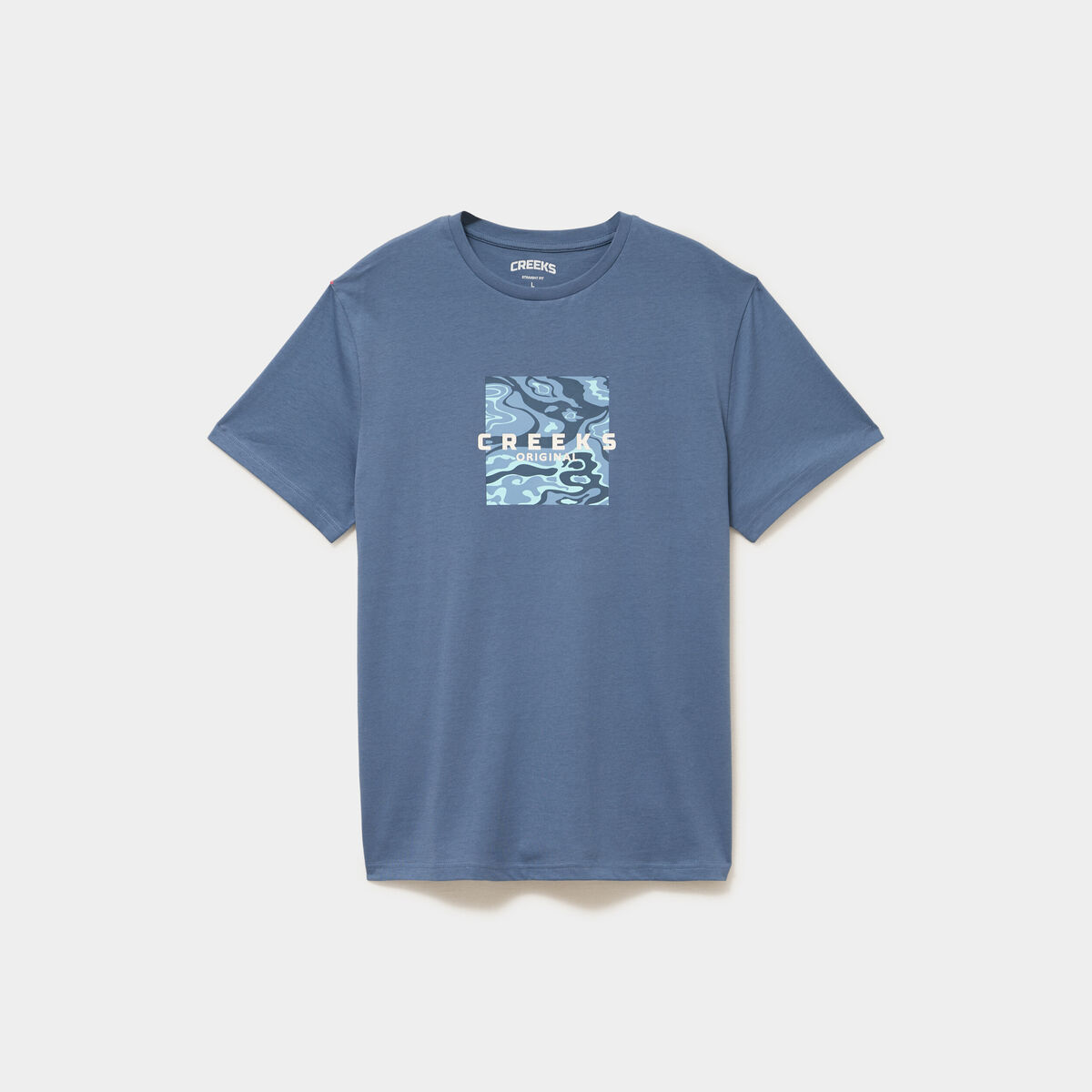 T-shirt manches courtes coton bleu gris homme