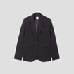 Veste droite boutonnée manches longues noir femme