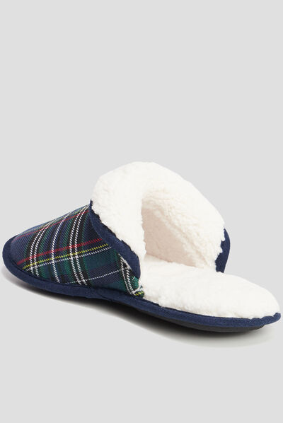 Chaussons mules avec revers multicolore homme