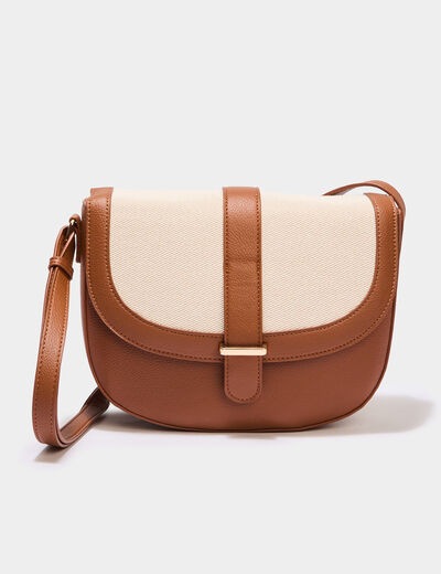 Sac besace en bandoulière marron cognac femme