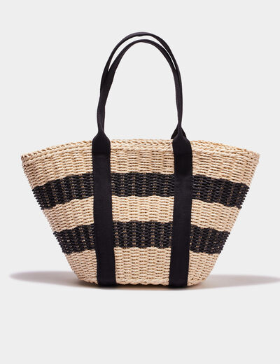 Sac panier tressé sable femme