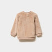 Sweat effet polaire manches longues taupe b&eacute;b&eacute; gar&ccedil;on