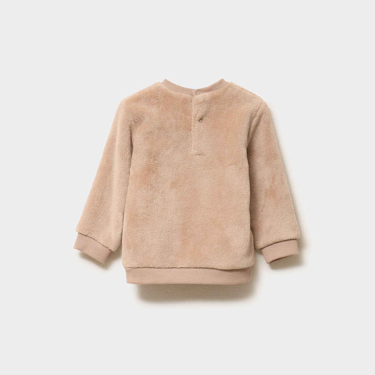 Sweat effet polaire manches longues taupe b&eacute;b&eacute; gar&ccedil;on