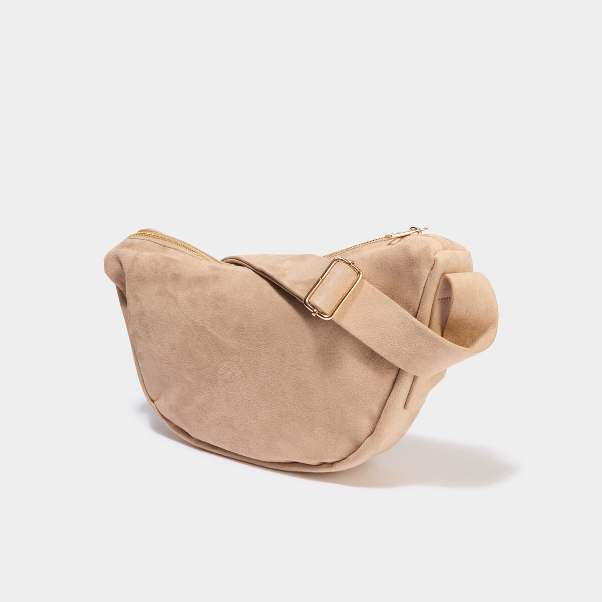 Sac banane effet su&eacute;dine ivoire femme