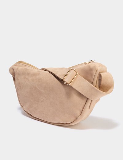 Sac banane effet su&eacute;dine ivoire femme