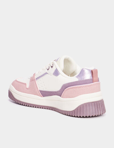 Tennis basses semelle plate épaisse violet femme