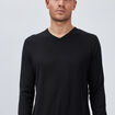 Pull jersey avec col en V noir homme