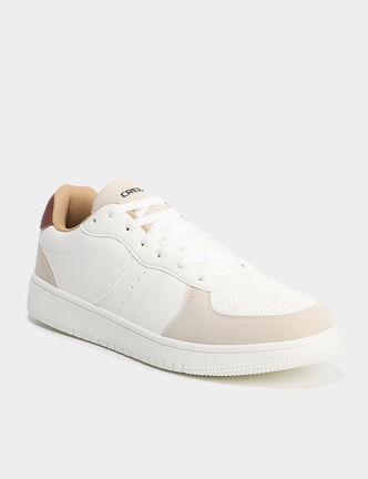 Tennis basses &agrave; lacets blanc homme