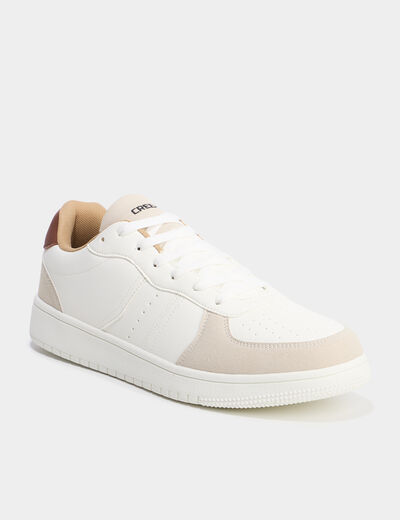 Tennis basses &agrave; lacets blanc homme