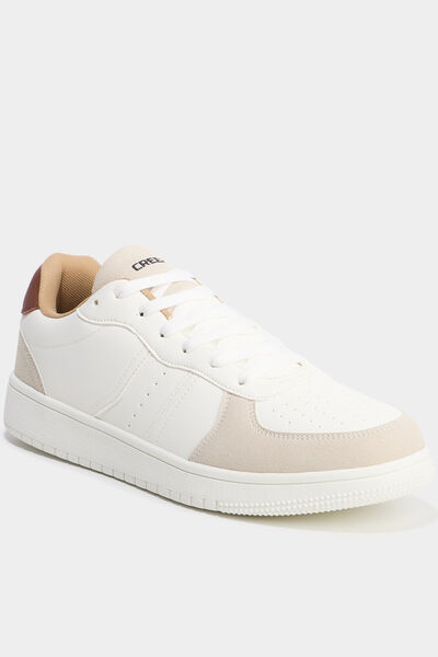 Tennis basses &agrave; lacets blanc homme