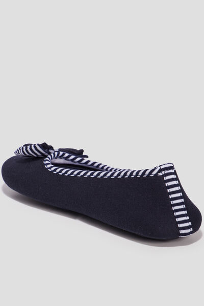 Chaussons ballerines Isotoner bleu marine femme