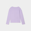 T-shirt coton manches longues à fronces mauve fille