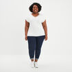 T-shirt col V dentelle blanc femme grande taille
