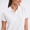 Polo ajusté manches courtes coton blanc femme