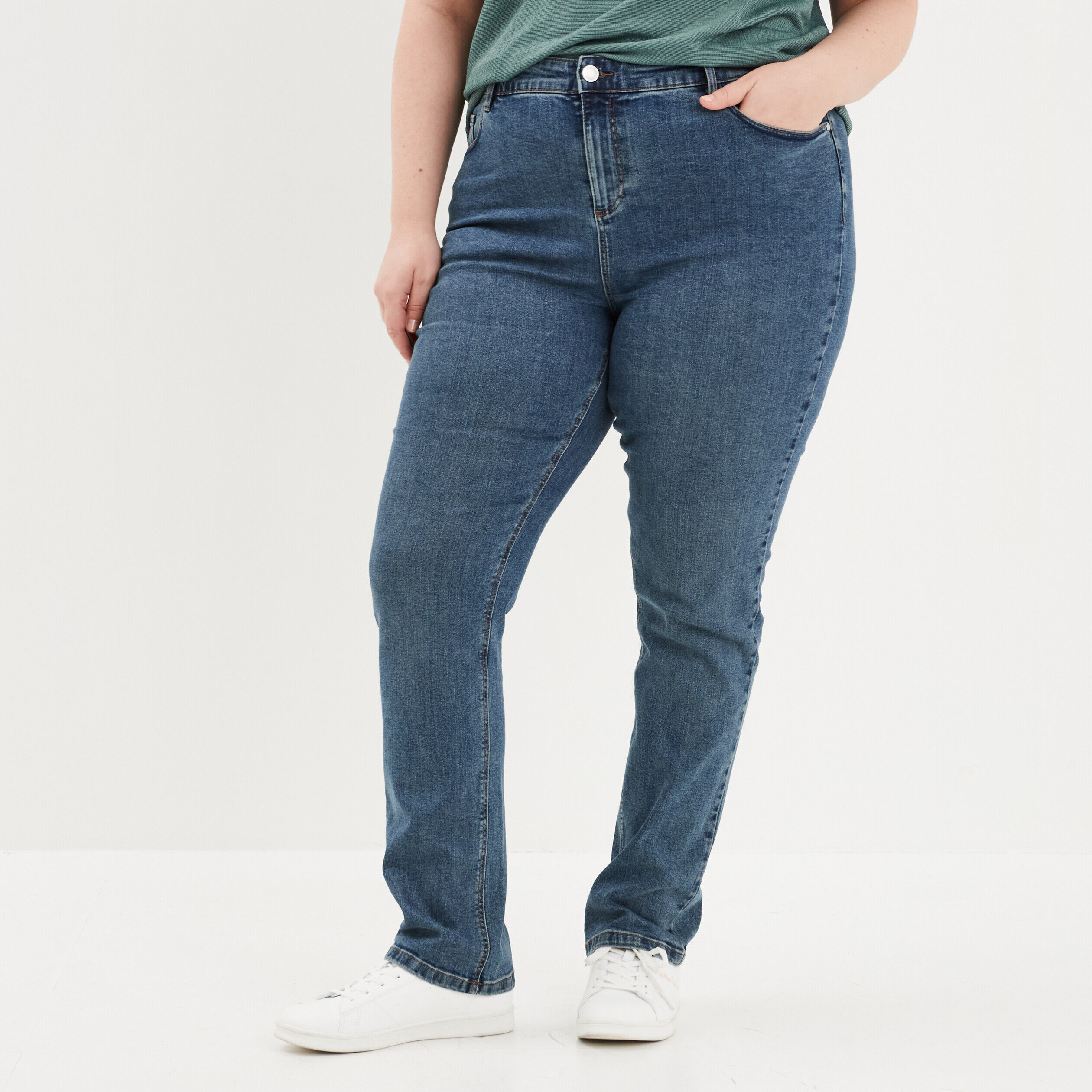 Jean taille haute regular store femme