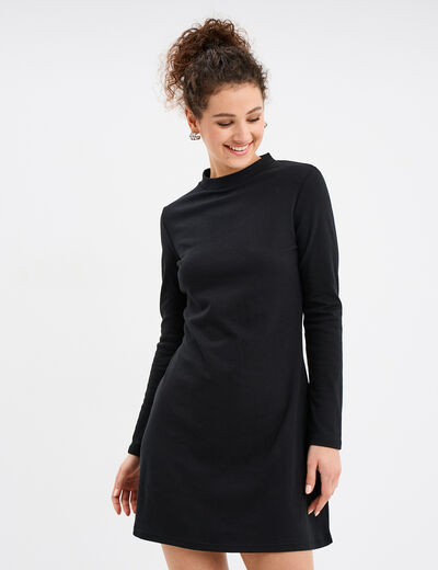 Robe évasée col montant courte Liberto noir femme