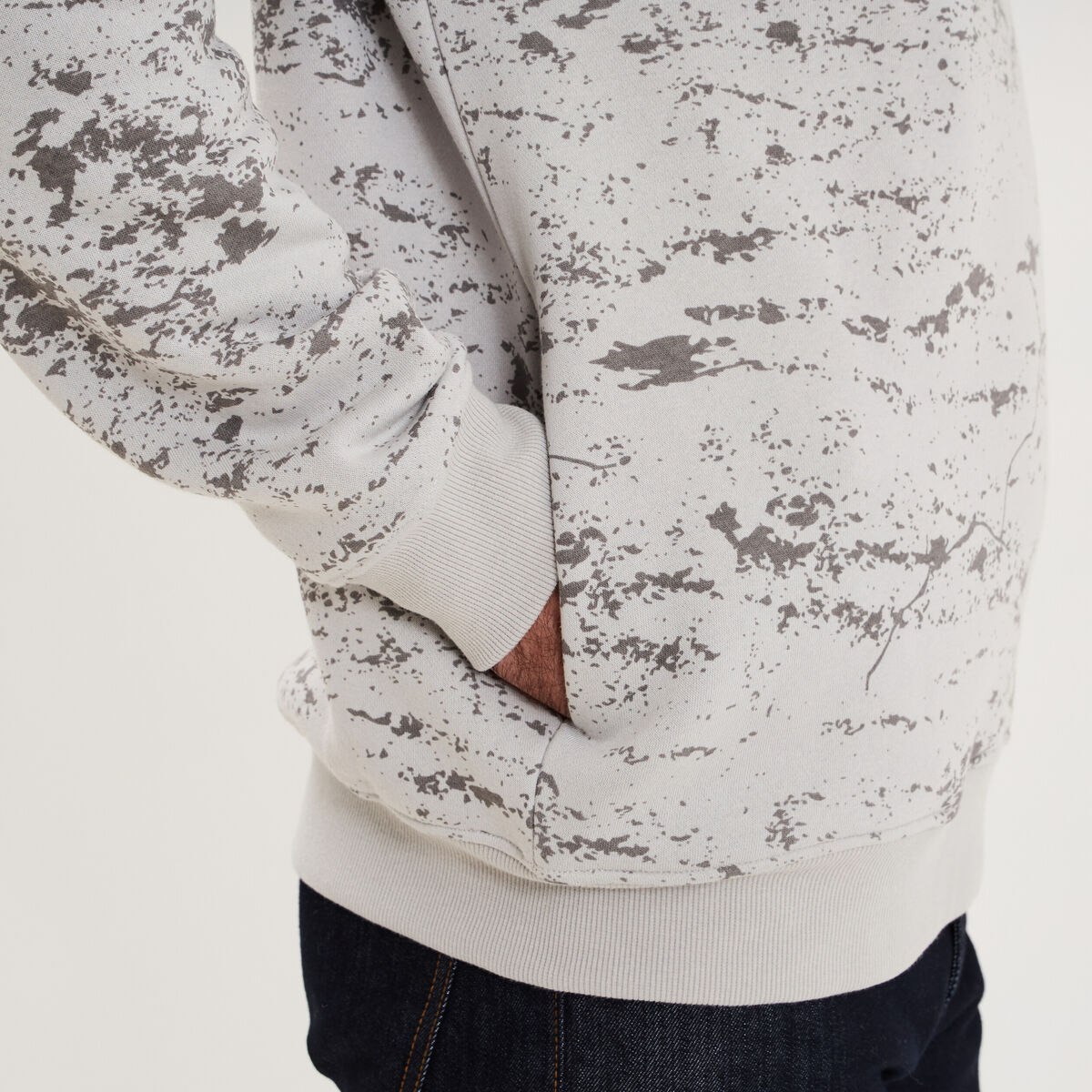 Sweat hoodie &agrave; capuche molleton gris homme