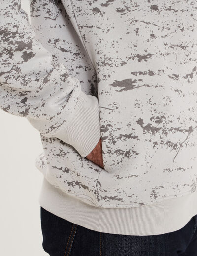 Sweat hoodie &agrave; capuche molleton gris homme