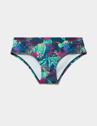 Bas de maillot de bain shorty bleu p&eacute;trole femme